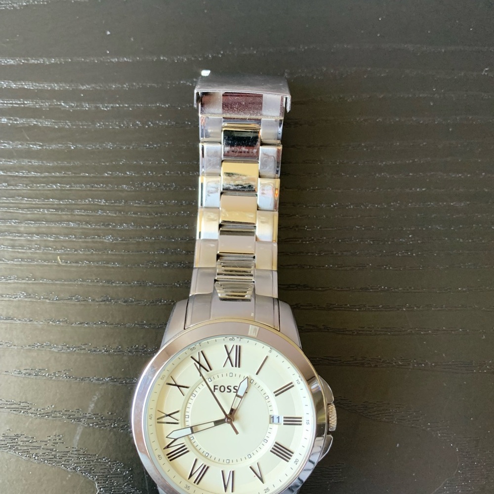 Fossil Silver and White Men's Watch
